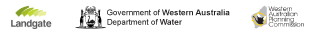 Landgate logo, Department of Water (Western Australia) logo, WA Planning Commission logo