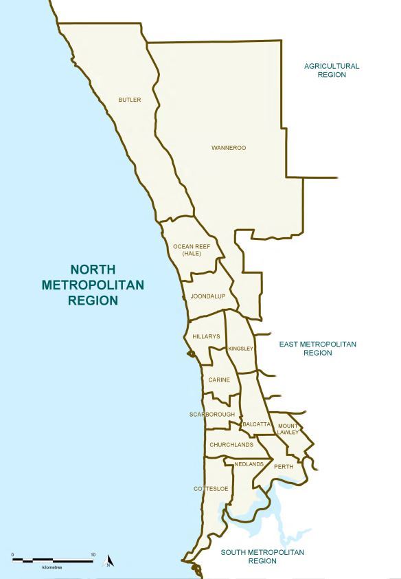 Districts In The Metropolitan Regions Electoral Boundaries Wa
